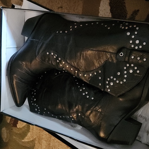 Reba black stud leather western boots - Picture 12 of 12